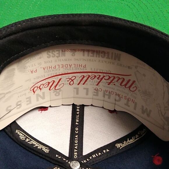 Mitchell & Ness Blue and Red Pigeon Snap Back Cap - Picture 2 of 7